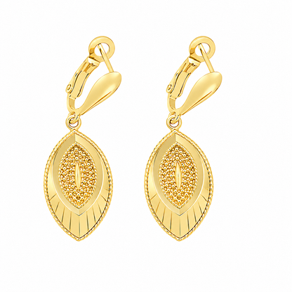 Gold Mesh Dangler Earrings 21KT - FKJERN21KM12051