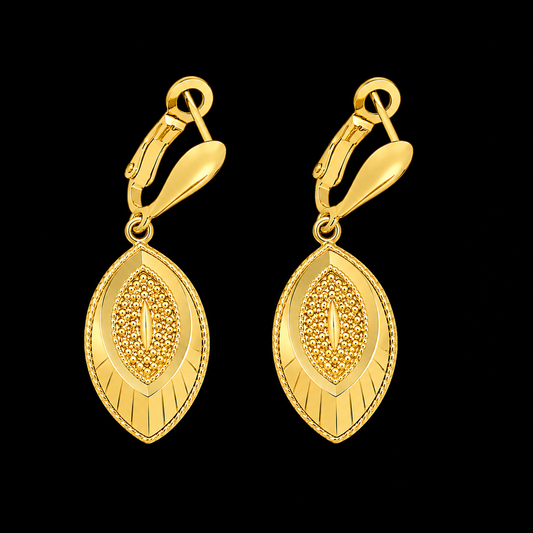 Gold Mesh Dangler Earrings 21KT - FKJERN21KM12051