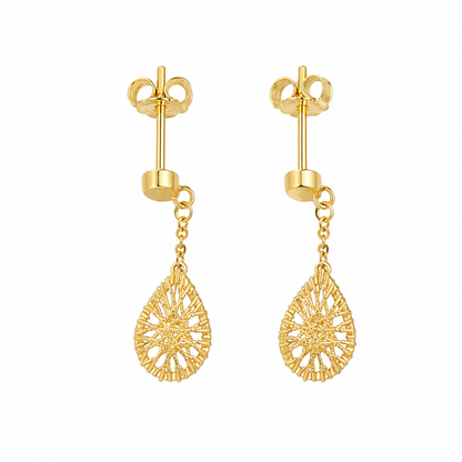 Gold Turkish Design Dangler Earrings 21KT - FKJERN21KM12052