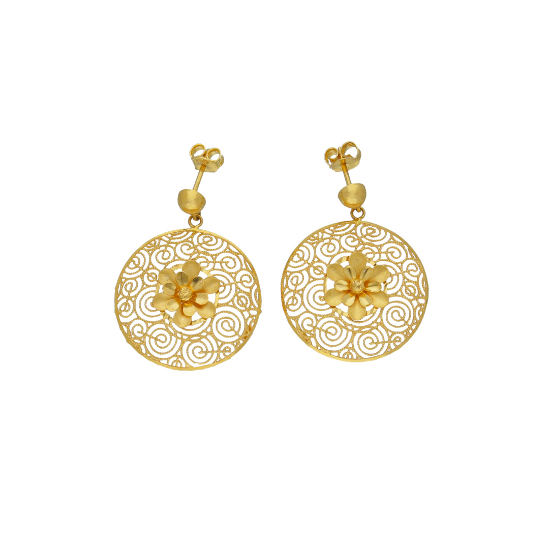 Gold Classic Earrings 21KT - FKJERN21KM12055