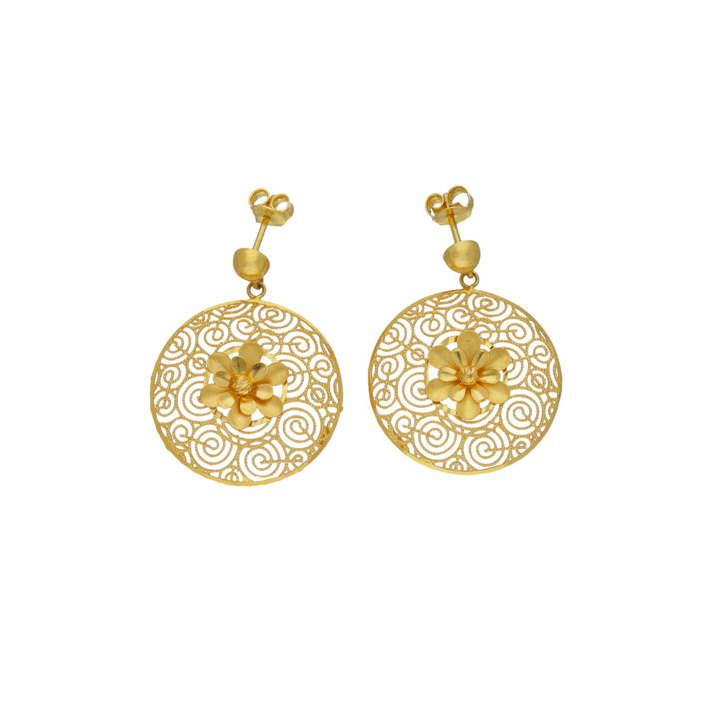 Gold Classic Earrings 21KT - FKJERN21KM12055