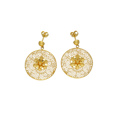 Gold Classic Earrings 21KT - FKJERN21KM12055