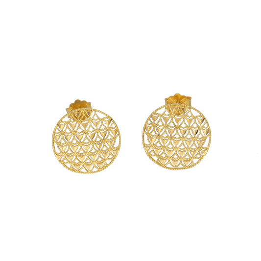 Gold Mesh Earrings 21KT - FKJERN21KM12056