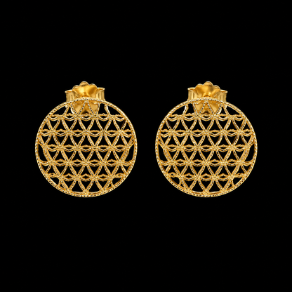 Gold Mesh Earrings 21KT - FKJERN21KM12056