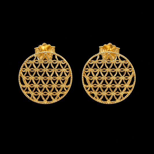 Gold Mesh Earrings 21KT - FKJERN21KM12056