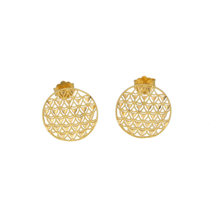 Gold Mesh Earrings 21KT - FKJERN21KM12056
