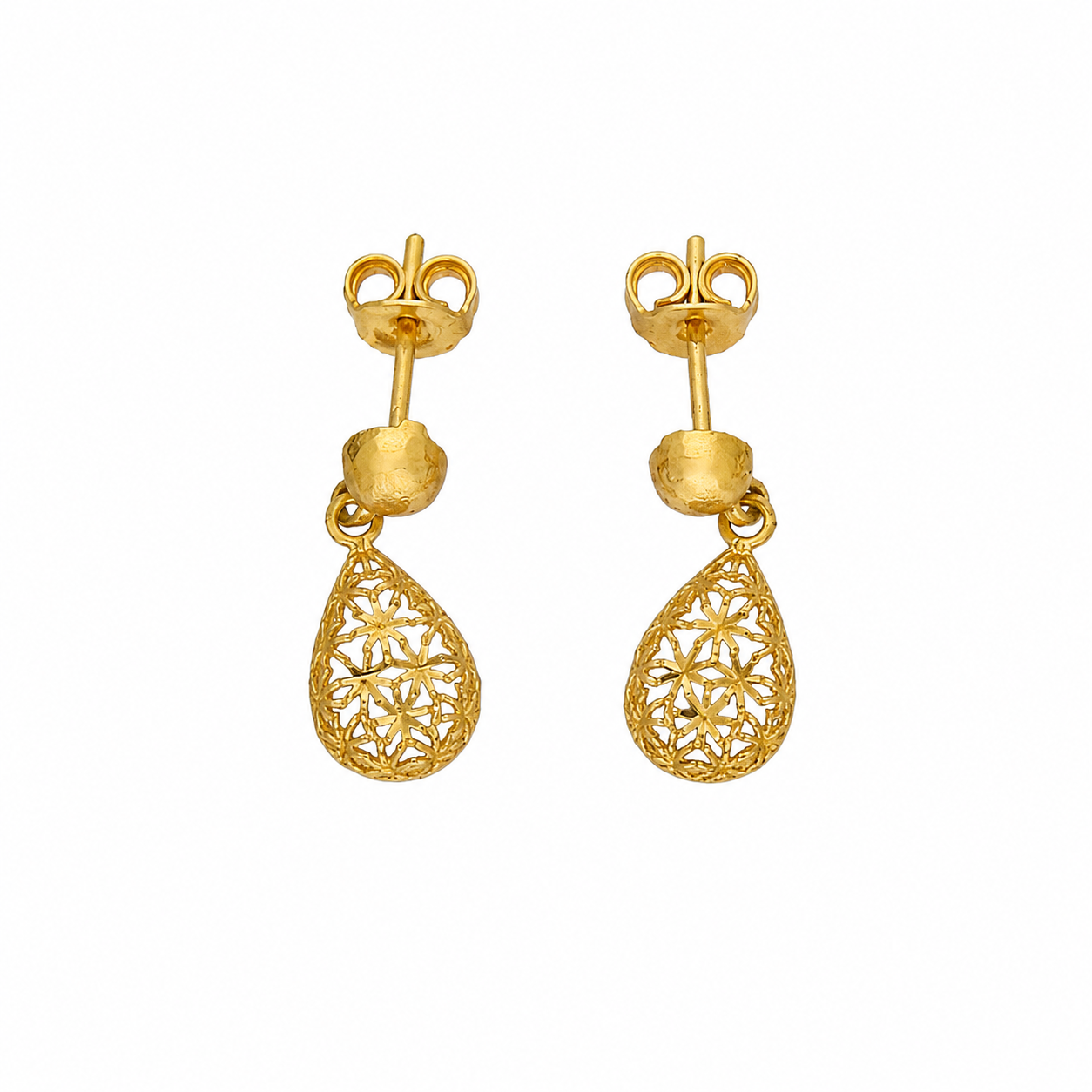 Gold Mesh Earrings 21KT - FKJERN21KM12057