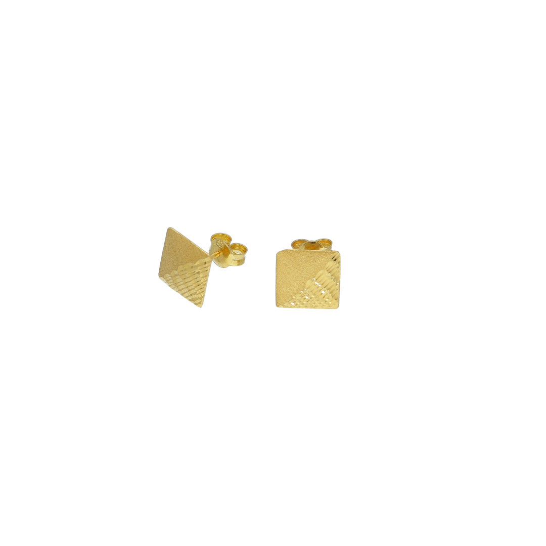 Gold Square Earrings 21KT - FKJERN21KM12058