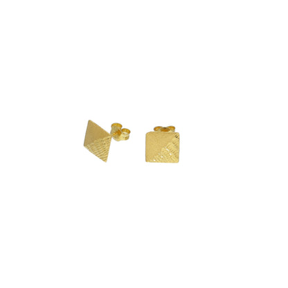 Gold Square Earrings 21KT - FKJERN21KM12058