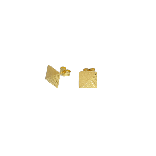 Gold Square Earrings 21KT - FKJERN21KM12058