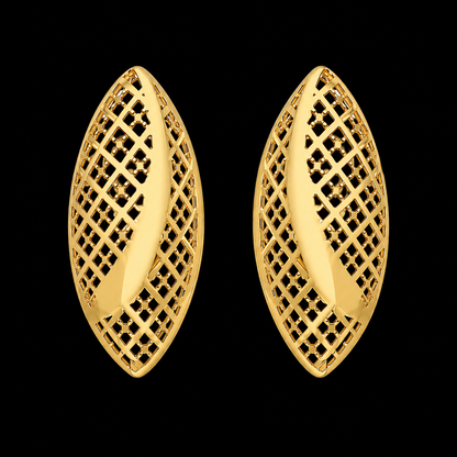 Gold Turkish Design Earrings 21KT - FKJERN21KM12067