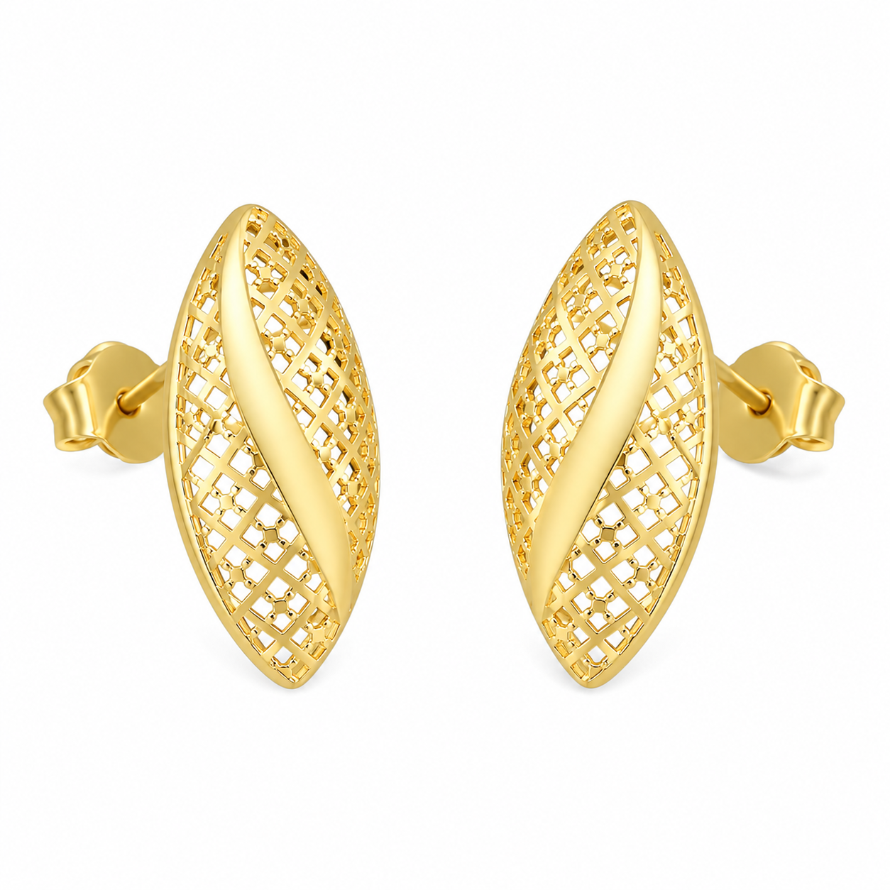 Gold Turkish Design Earrings 21KT - FKJERN21KM12067