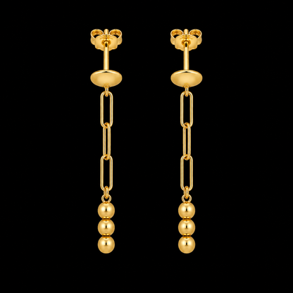 Gold Dangler Earrings 21KT - FKJERN21KM12068