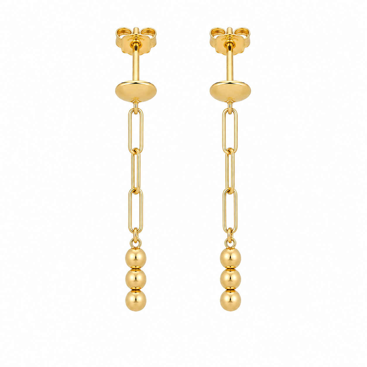Gold Dangler Earrings 21KT - FKJERN21KM12068