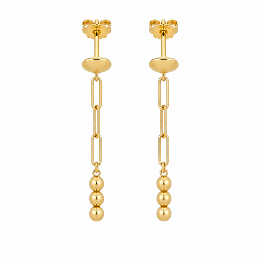 Gold Dangler Earrings 21KT - FKJERN21KM12068