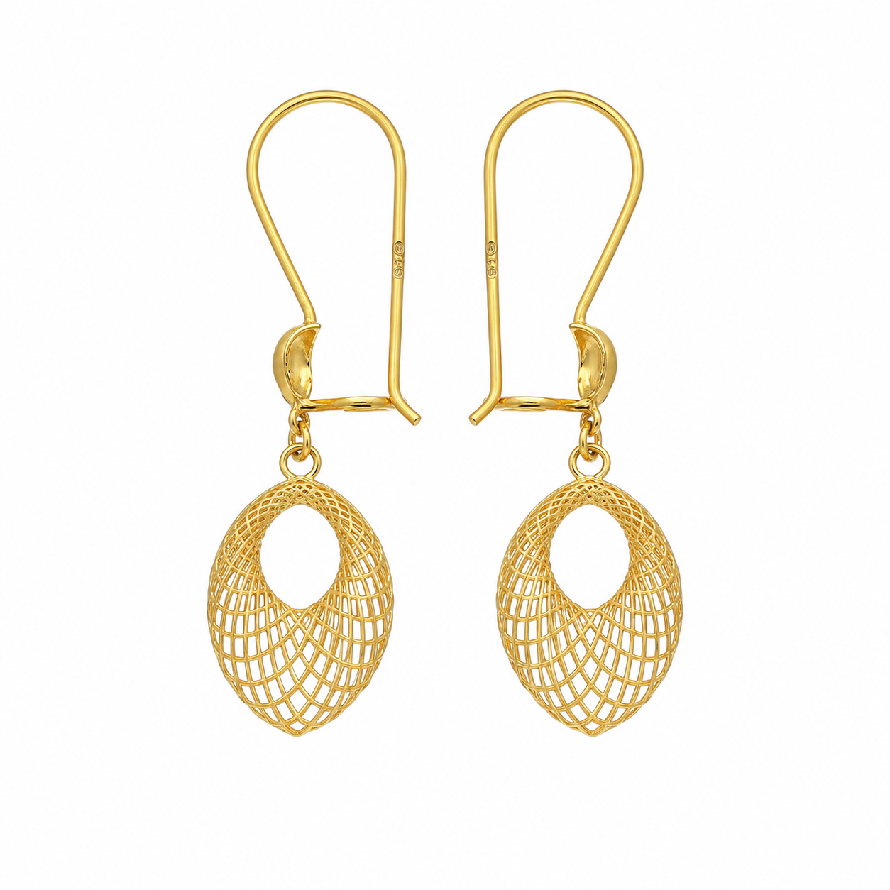 Gold Beautiful Hanging Earrings 21KT - FKJERN21KM12072