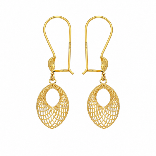 Gold Beautiful Hanging Earrings 21KT - FKJERN21KM12072