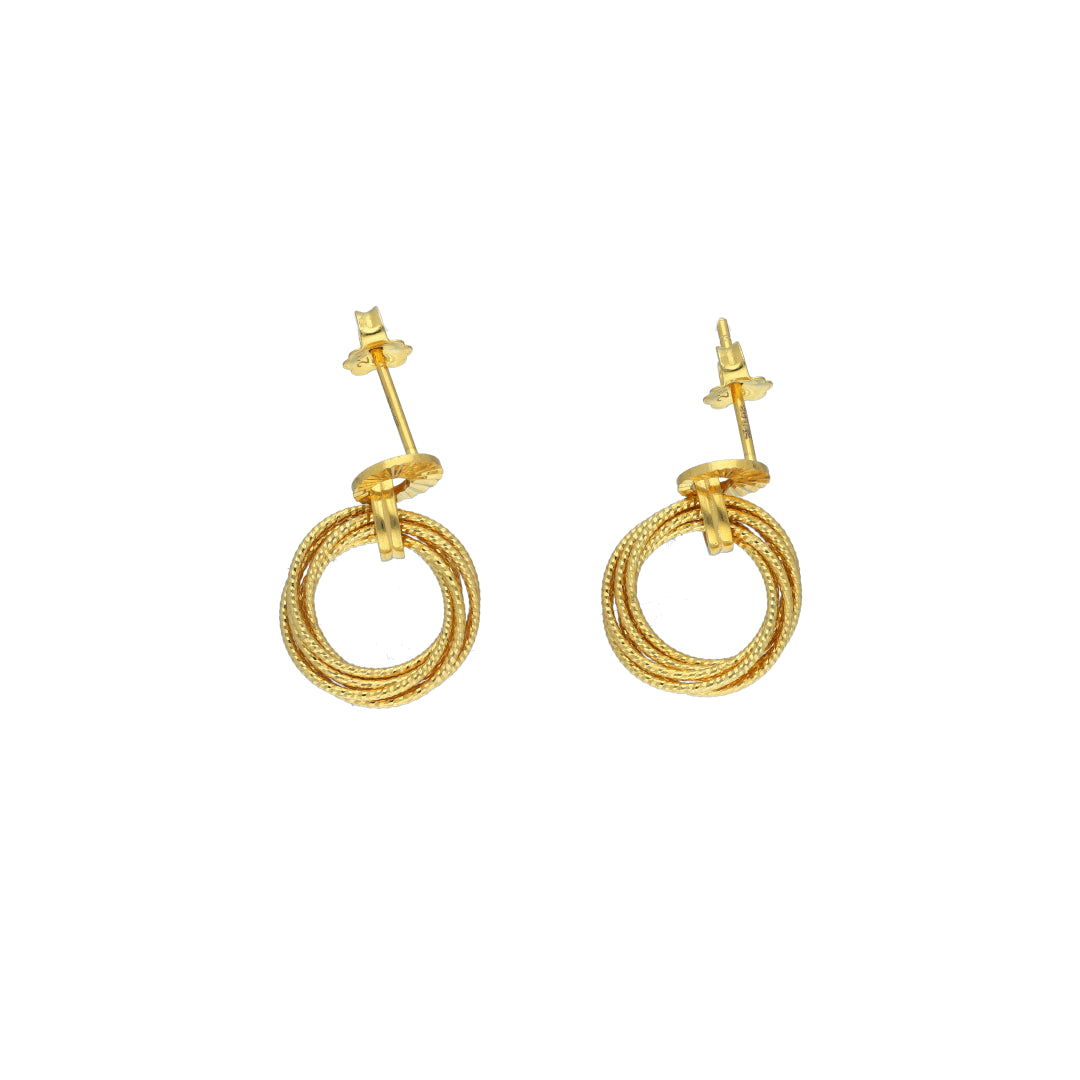 Gold Cluster Spiral Earrings 21KT - FKJERN21KM12073