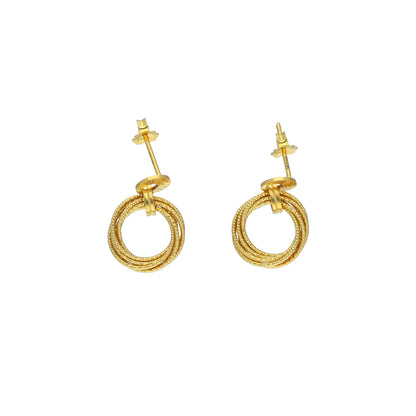 Gold Cluster Spiral Earrings 21KT - FKJERN21KM12073