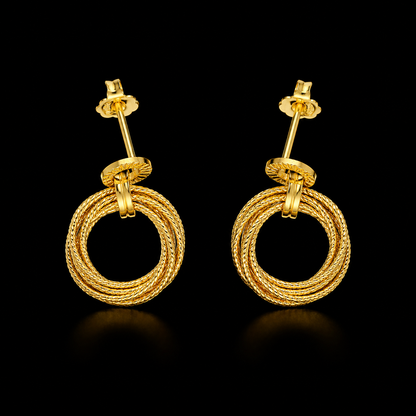 Gold Cluster Spiral Earrings 21KT - FKJERN21KM12073