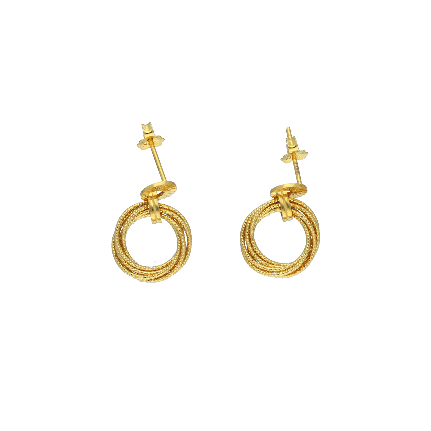 Gold Cluster Spiral Earrings 21KT - FKJERN21KM12073