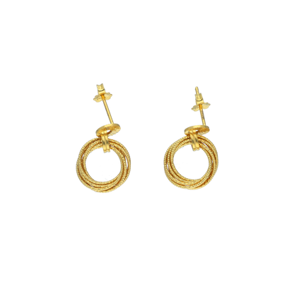 Gold Cluster Spiral Earrings 21KT - FKJERN21KM12073