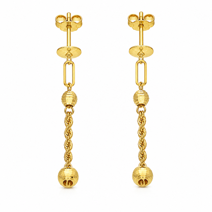 Gold Hanging Earrings 21KT - FKJERN21KM12077