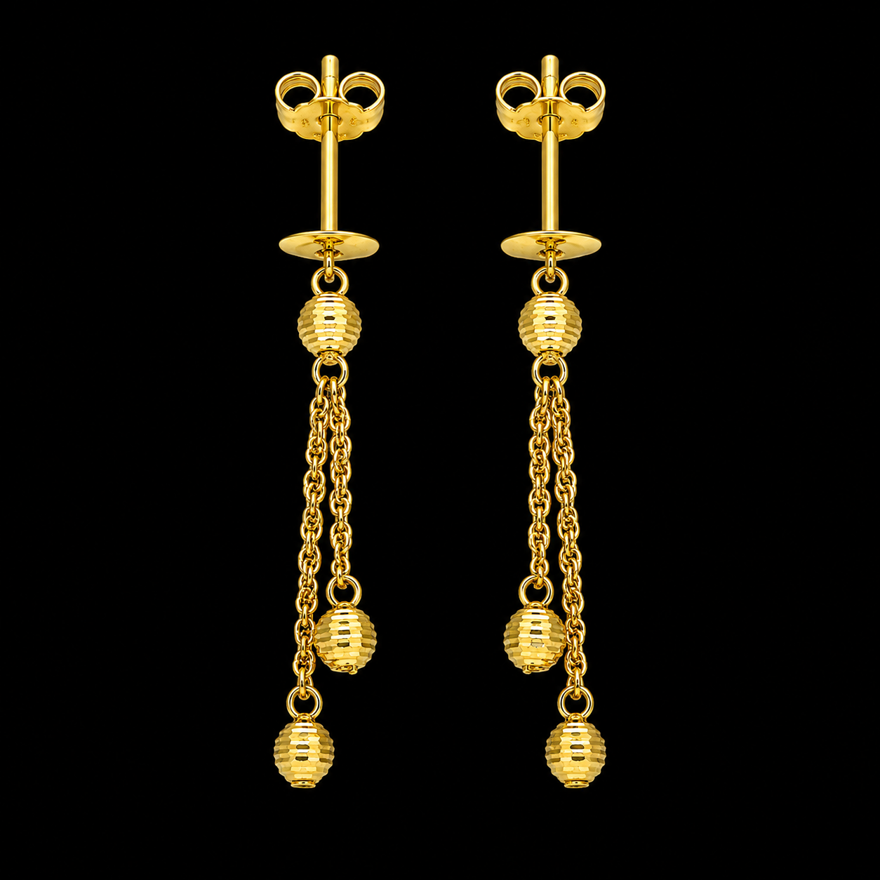 Gold Hanging Earrings 21KT - FKJERN21KM12080