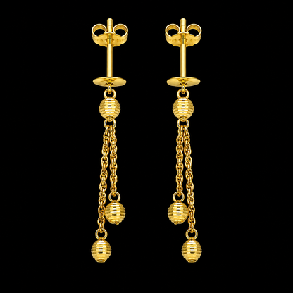 Gold Hanging Earrings 21KT - FKJERN21KM12080