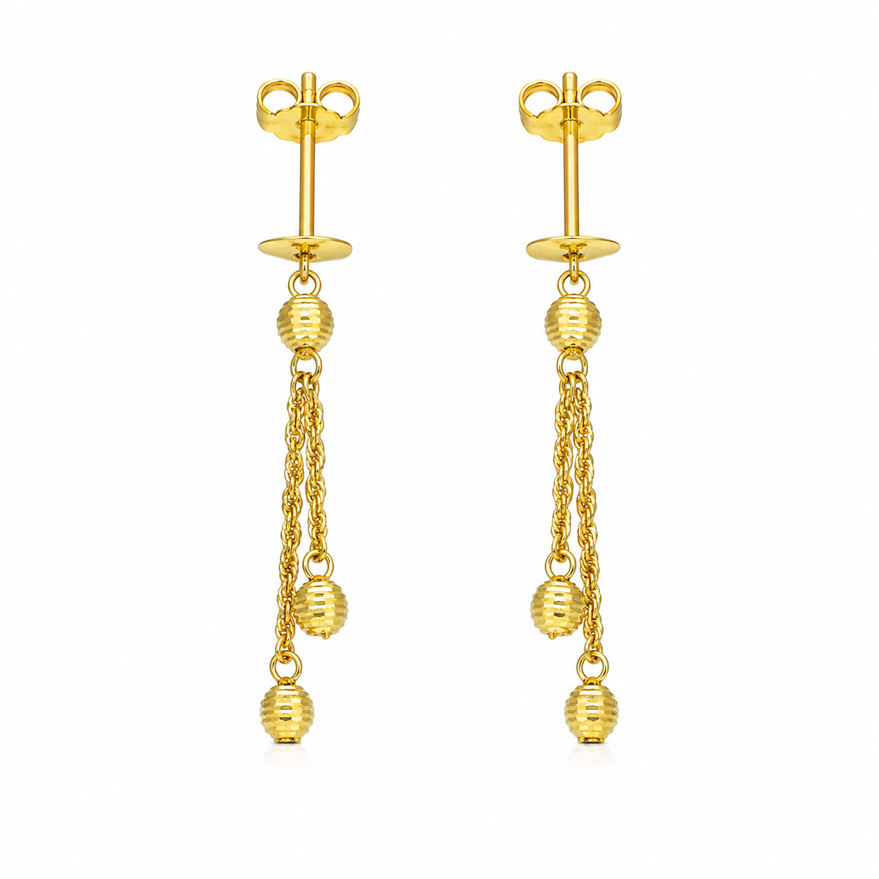 Gold Hanging Earrings 21KT - FKJERN21KM12080