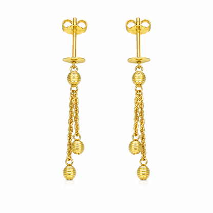 Gold Hanging Earrings 21KT - FKJERN21KM12080