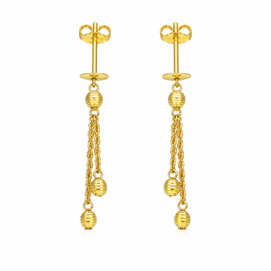 Gold Hanging Earrings 21KT - FKJERN21KM12080