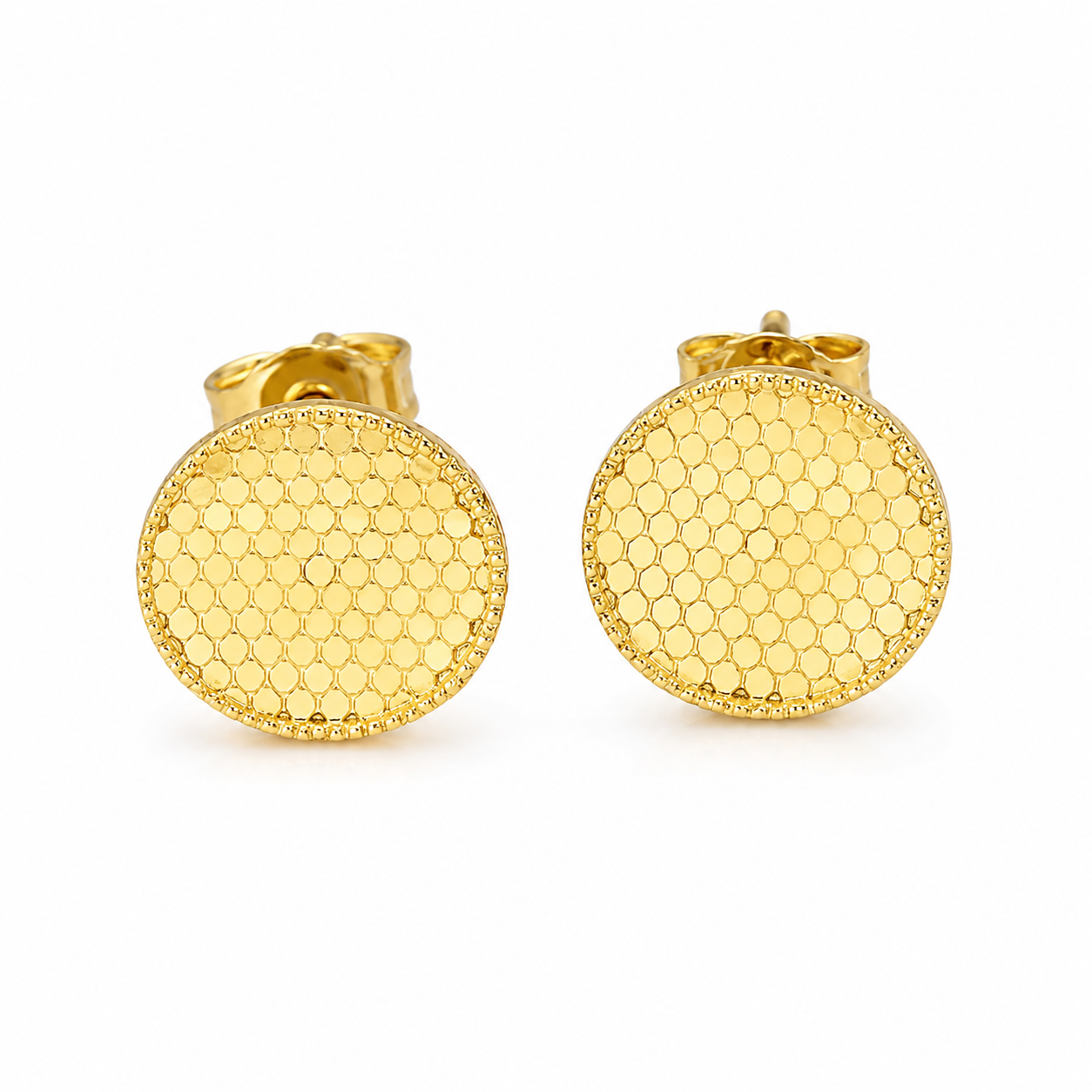 Gold Round Earrings 21KT - FKJERN21KM12125