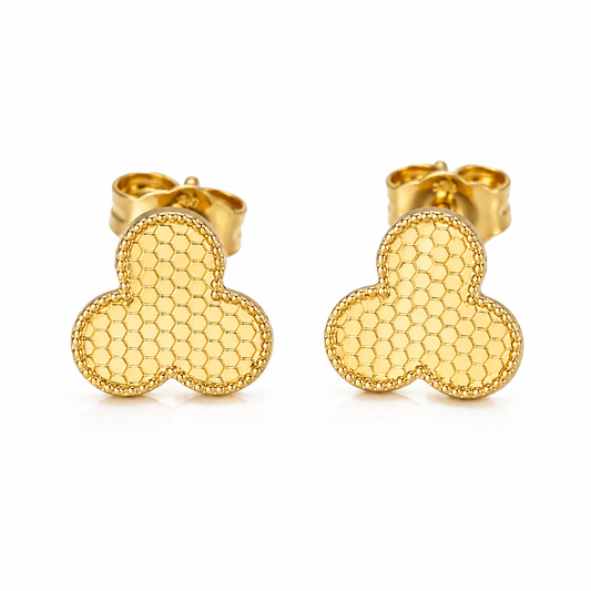 Gold Leaf Shaped Earrings 21KT - FKJERN21KM12126