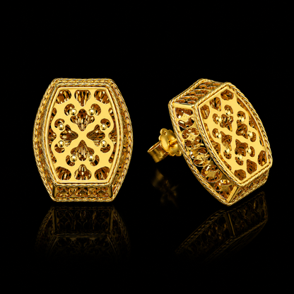 Gold Turkish Design Earrings 21KT - FKJERN21KM12127