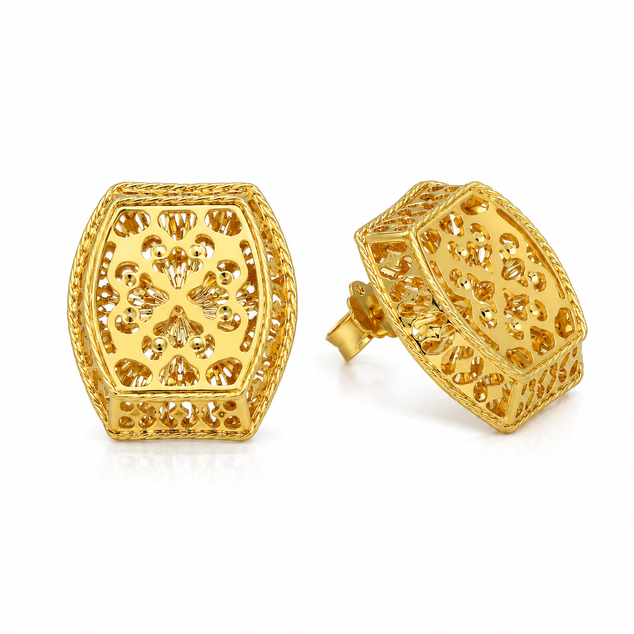 Gold Turkish Design Earrings 21KT - FKJERN21KM12127