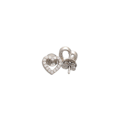 Sterling Silver 925 Halo Heart Earrings - FKJERNSL10812