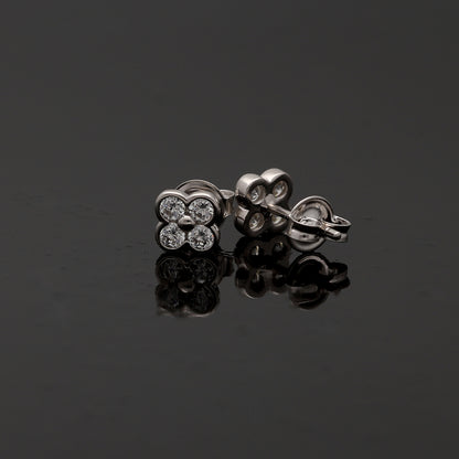 Sterling Silver 925 Mini Flower Earrings - FKJERNSL10813