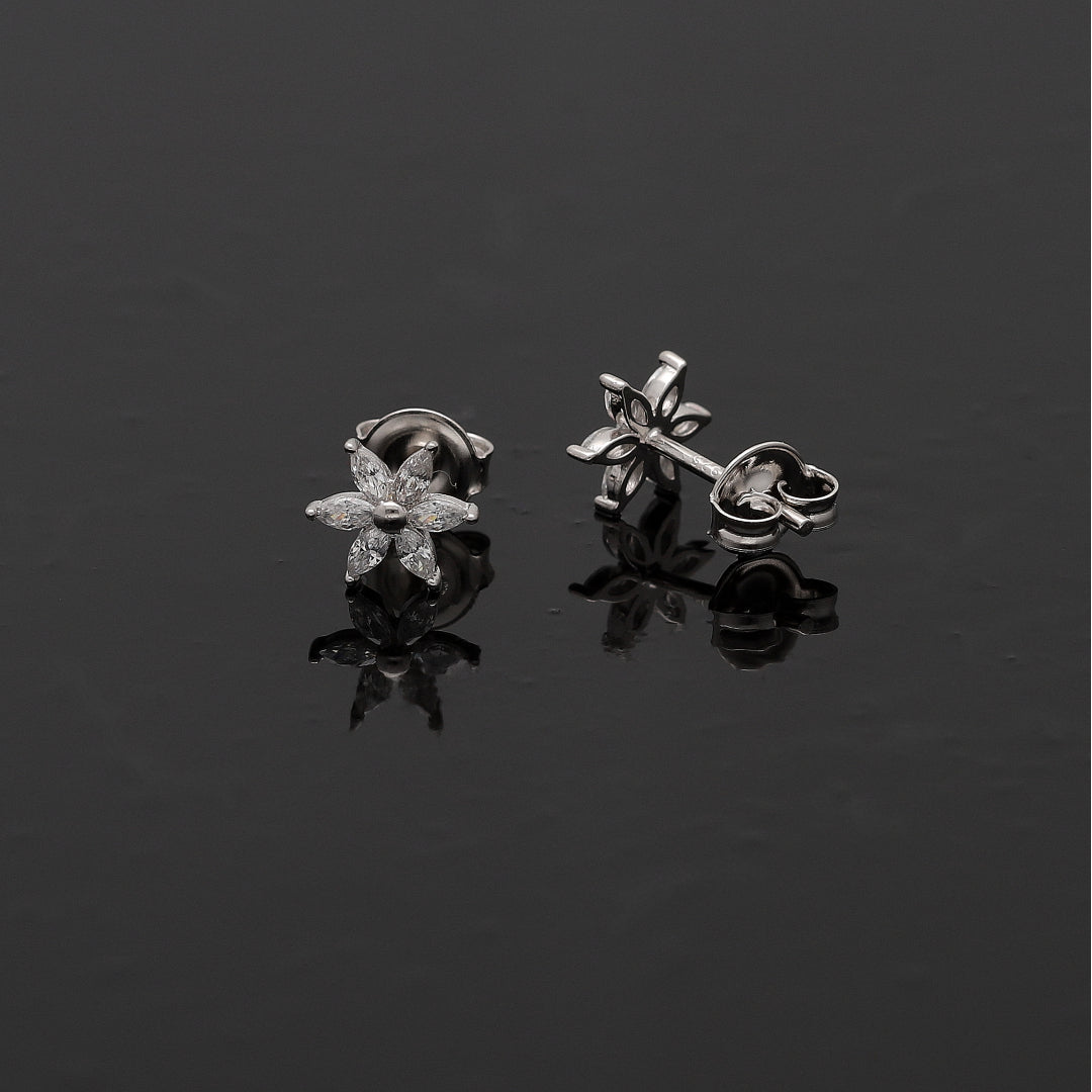 Sterling Silver 925 Starflower Earrings - FKJERNSL10820