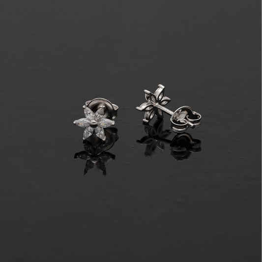 Sterling Silver 925 Starflower Earrings - FKJERNSL10820