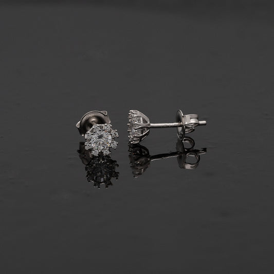 Sterling Silver 925 Snowflake Spark Earrings - FKJERNSL10824