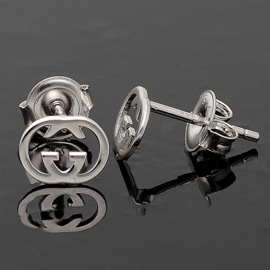 Sterling Silver 925 Gucci Logo Earrings - FKJERNSL10834