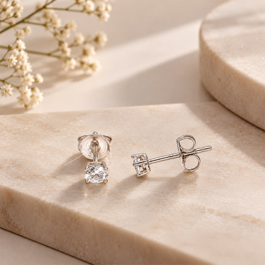 Sterling Silver 925 Oval Cut Earrings - FKJERNSL10837