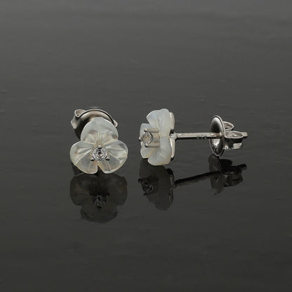 Sterling Silver 925 Shell Petal Earrings - FKJERNSL10839