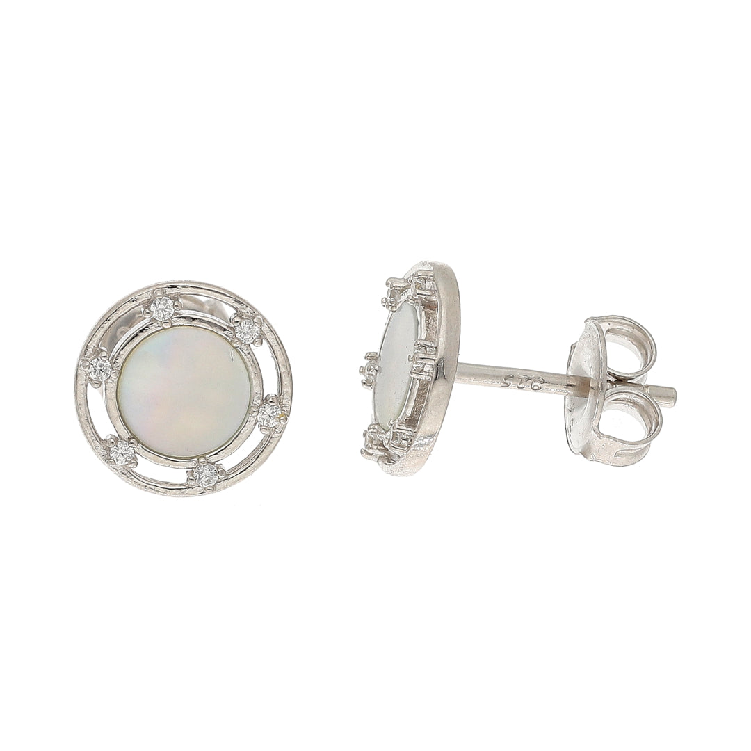 Sterling Silver 925 Pearl Glow Earrings - FKJERNSL10841