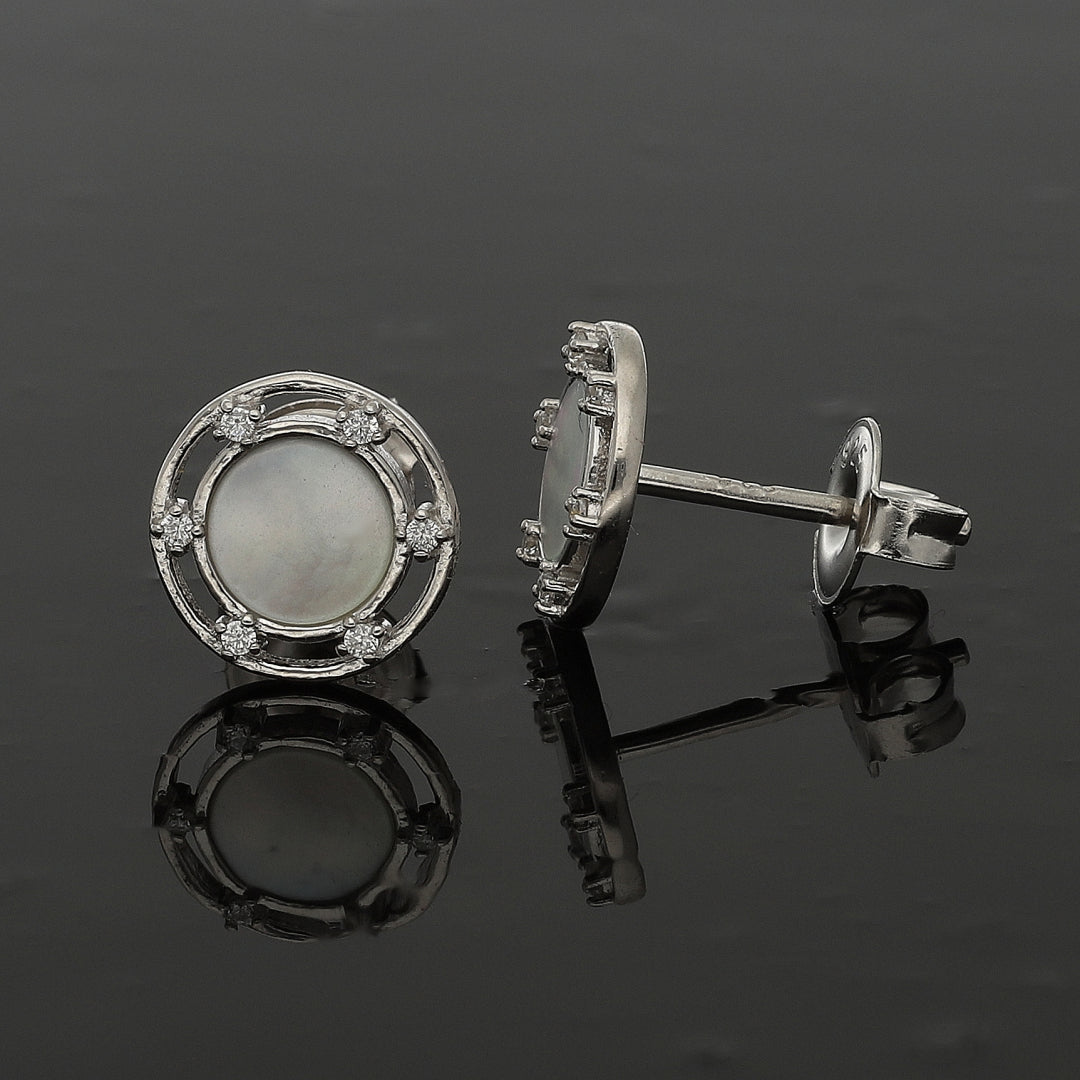 Sterling Silver 925 Pearl Glow Earrings - FKJERNSL10841