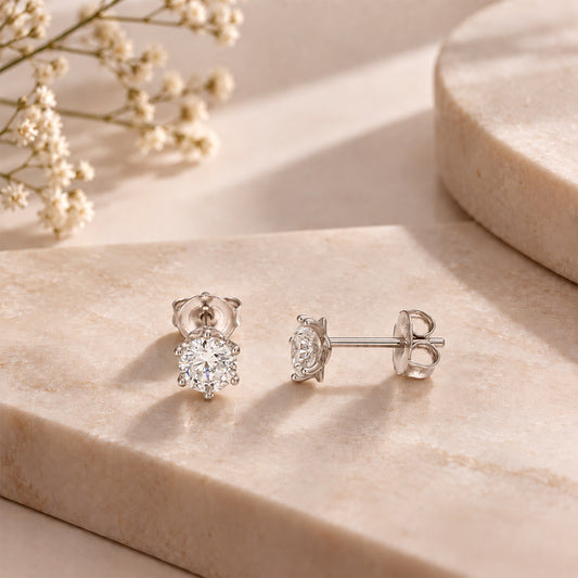 Sterling Silver 925 Luxe Round Earrings - FKJERNSL10842
