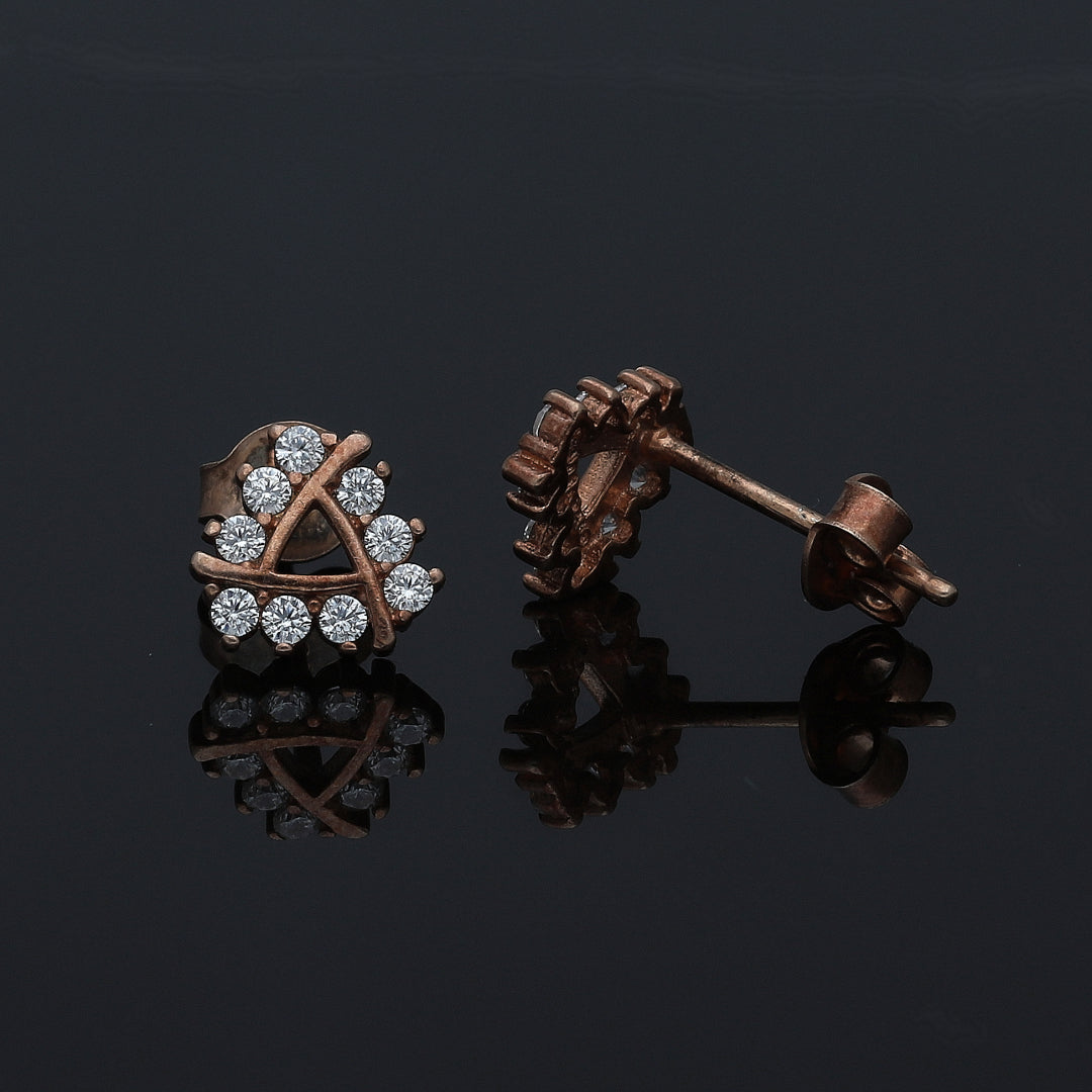 Sterling Silver 925 Geometric Stud Earrings - FKJERNSL11086