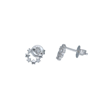 Sterling Silver 925 Star Stud Earrings - FKJERNSL11112