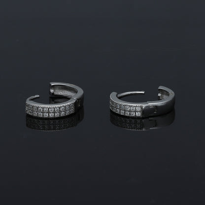 Sterling Silver 925 Huggie Hoops Earrings - FKJERNSL11115
